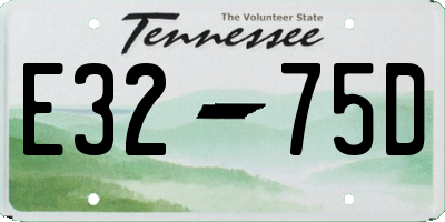 TN license plate E3275D