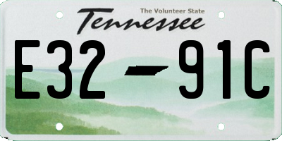 TN license plate E3291C