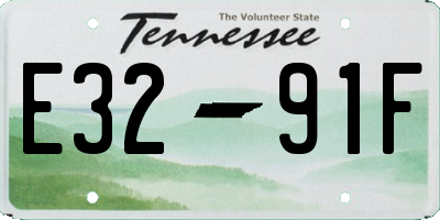 TN license plate E3291F