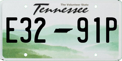 TN license plate E3291P