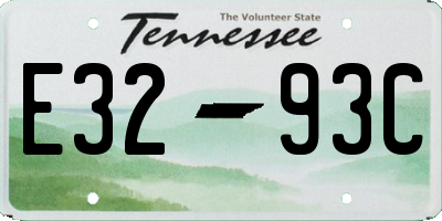TN license plate E3293C