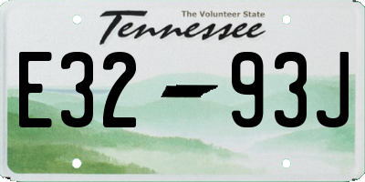 TN license plate E3293J