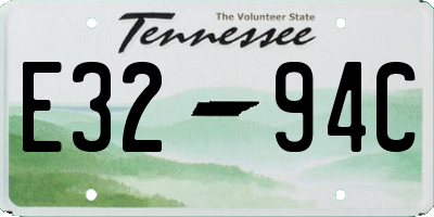 TN license plate E3294C