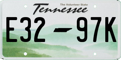 TN license plate E3297K