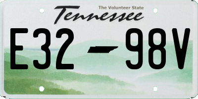 TN license plate E3298V