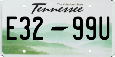 TN license plate E3299U