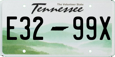 TN license plate E3299X