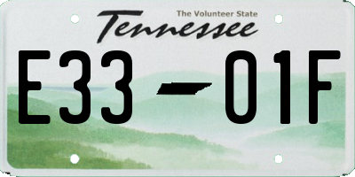TN license plate E3301F