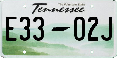 TN license plate E3302J