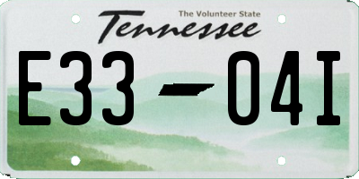TN license plate E3304I