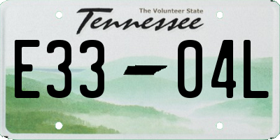 TN license plate E3304L