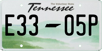 TN license plate E3305P