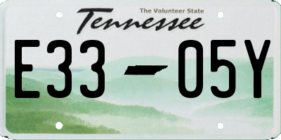 TN license plate E3305Y