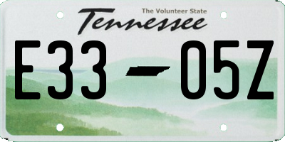 TN license plate E3305Z