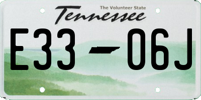 TN license plate E3306J