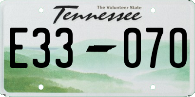 TN license plate E3307O