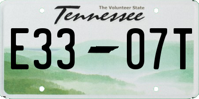 TN license plate E3307T