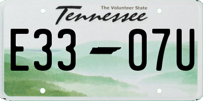 TN license plate E3307U