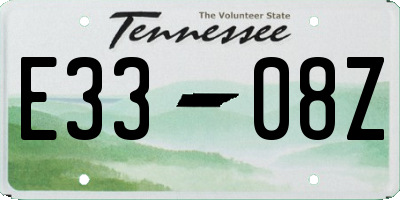 TN license plate E3308Z