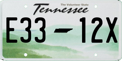 TN license plate E3312X