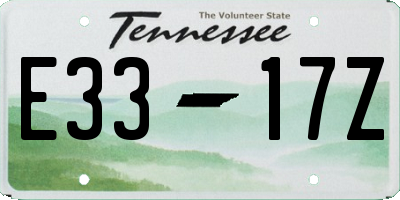 TN license plate E3317Z