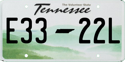 TN license plate E3322L