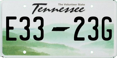 TN license plate E3323G
