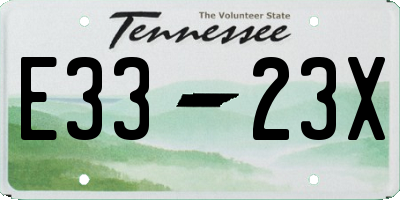 TN license plate E3323X