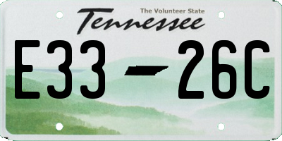 TN license plate E3326C