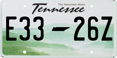 TN license plate E3326Z