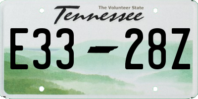 TN license plate E3328Z