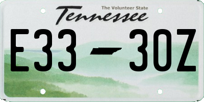 TN license plate E3330Z