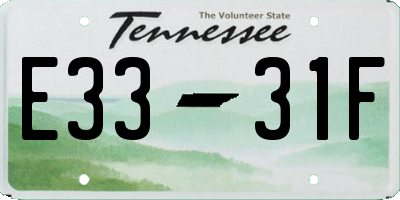 TN license plate E3331F