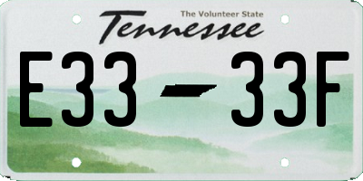 TN license plate E3333F
