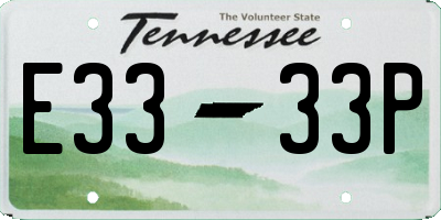 TN license plate E3333P