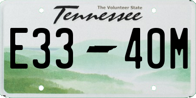 TN license plate E3340M