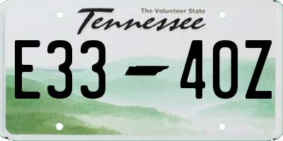 TN license plate E3340Z