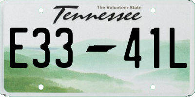 TN license plate E3341L