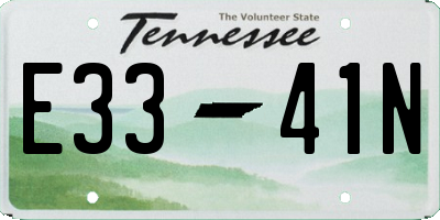 TN license plate E3341N