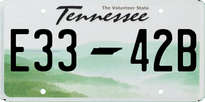 TN license plate E3342B