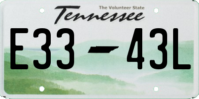 TN license plate E3343L