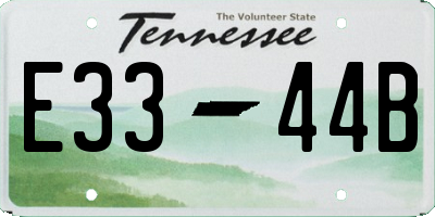 TN license plate E3344B