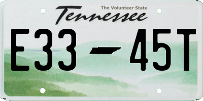 TN license plate E3345T