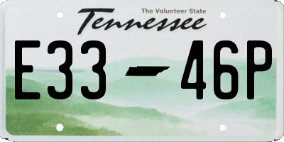 TN license plate E3346P