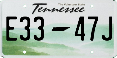 TN license plate E3347J