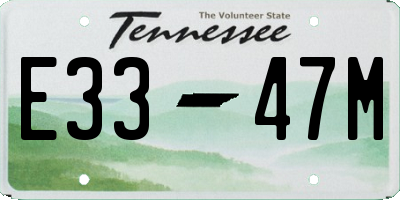 TN license plate E3347M