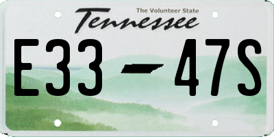 TN license plate E3347S