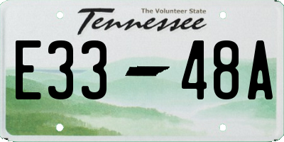 TN license plate E3348A