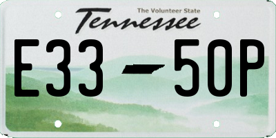 TN license plate E3350P