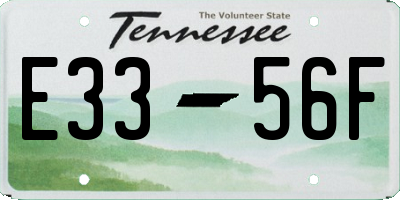 TN license plate E3356F